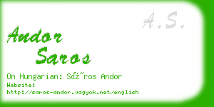 andor saros business card